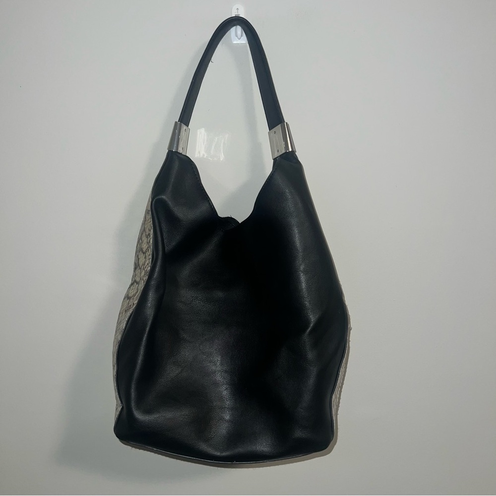 Alfani Elegant Black Leather Shoulder Bag